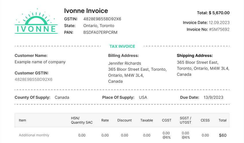 Medical Invoice